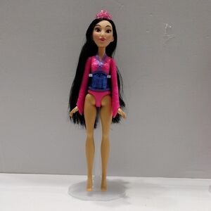 Disney Mulan Doll in Pink Outfit with Black Hair